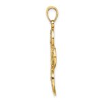 14K Cut-Out with Rounded Tips Filigree Cross Charm - Image 2