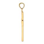 14K Polished Large Block Cross with Open Back Charm - Image 2