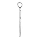 14K White Gold Large Block Cross with Open Back Charm - Image 2
