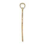 14K Beaded Tip Cross with Heart Center Charm - Image 2