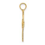 14K Polished and Textured Cross and Dove Charm - Image 2