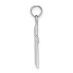 14K White Gold Polished Cross Charm - Image 2