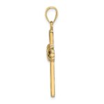14K Beaded -X- Center Design Cross Charm - Image 2