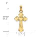 14K Polished Cross with Heart Charm - Image 3