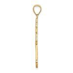 14K Flower Center Scroll Cross Charm - Image 2