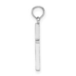 14K White Gold Diamond-cut and Polished Cross Charm - Image 2