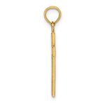 14K Polished Block Style Beaded Edge Cross Charm - Image 2