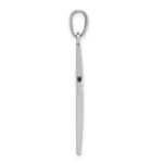14K White Gold Polished Beveled Cross Charm - Image 2