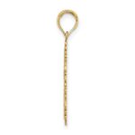 14K Textured with Lace Trim Cross Charm - Image 2