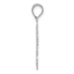 14K White Gold Textured with Lace Trim Cross Charm - Image 2