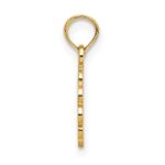 14K Praying Hands and Cross On Scalloped Round Disc Charm - Image 2
