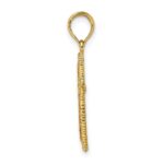 14K Cross with Textured Border Design Charm - Image 2