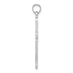 14K White Gold Polished and Cut-Out Cross Charm - Image 2