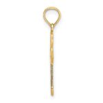 14K Cut-Out and Flat Cross with Flower Charm - Image 2