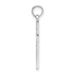 14K White Gold Diamond-cut Block Cross  Charm - Image 2