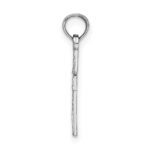 14K White Gold Cut-out Diamond-cut Cross Charm - Image 2