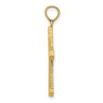 14K Solid Beaded Cross Charm - Image 2