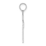 14K White Gold Textured Lace Center Cross Charm - Image 2