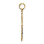14K Cut-Out Stripes Cross with Heart Charm - Image 2