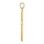 14K Polished Beaded Cross Charm - Image 2