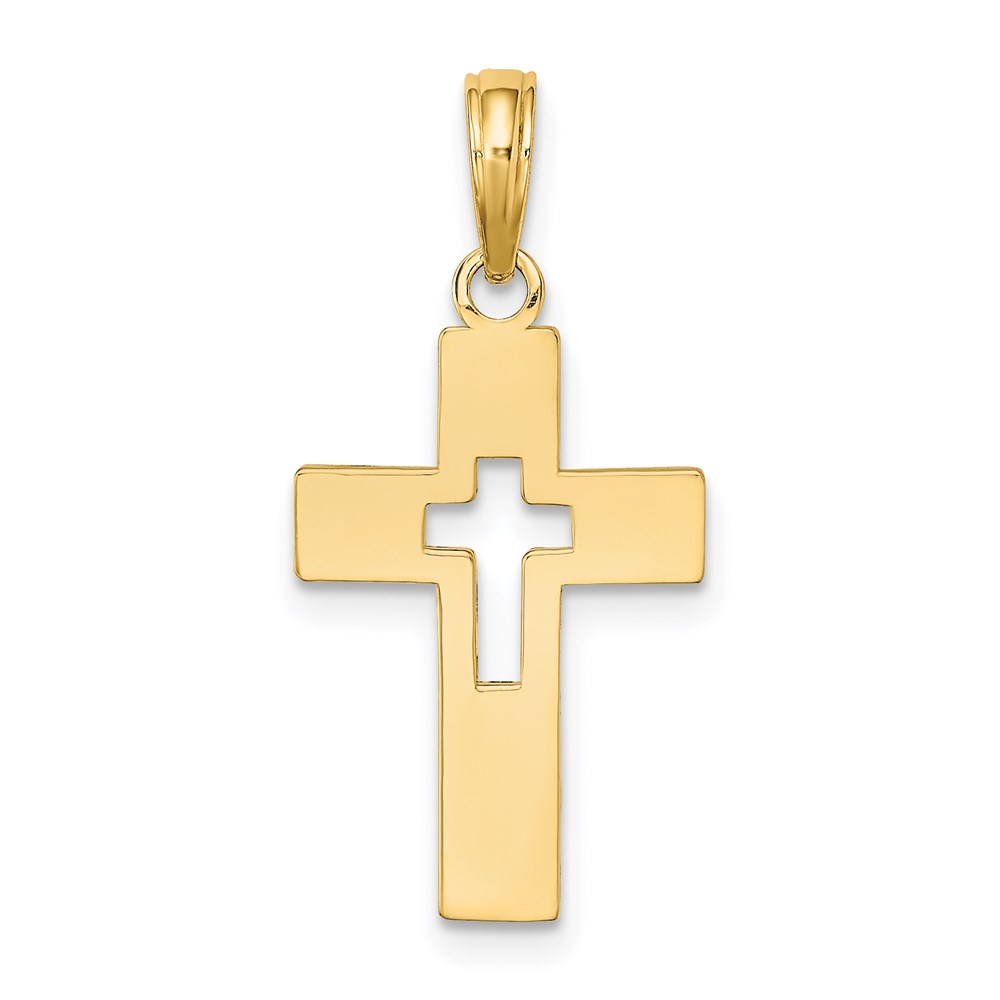 K8522.jpg 14K Polished Cut-Out Cross Charm - Image 1