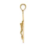 14K Cut-Out Heart with I LOVE JESUS on Reverse Crucifix Charm - Image 2