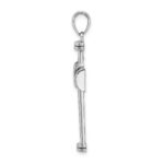 14k White Gold Polished -X- Center Cross Pendant - Image 2