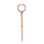 14K Rose Gold Polished Beveled Cross with Round Tips Charm - Image 2