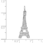 14k White Gold Solid Polished Eiffel Tower Charm - Image 4