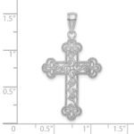 14K White Gold Textured and Beaded Edge Charm - Image 3