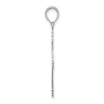 14K White Gold Cut-Out Stripes Cross with Heart Charm - Image 2
