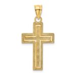 14K Block Cross Charm
