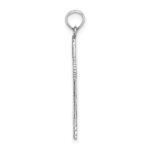 14K White Gold Cut-Out Stripes Diamond-cut Cross Charm - Image 2