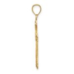 14K Diamond-cut Cross with Fancy Edges Charm - Image 2