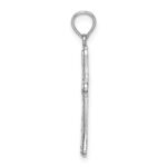 14K White Gold Diamond-cut Striped Cross Charm - Image 2