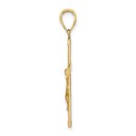 14K Polished and Textured Crucifix Charm - Image 2