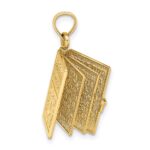 14K 3-D Moveable Santa Biblia Book Spanish Bible with Lords Prayer Charm - Image 7