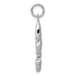 14k White Gold Solid Polished 3-D Fleur de Lis Charm - Image 2