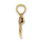14K Small Enameled Pink Butterfly Charm - Image 2