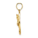 14K Brown Enameled Horse Head In Horseshoe Charm - Image 2