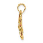 14K Multi-Color Enameled Beaded Wings Butterfly Charm - Image 2