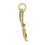 14K Multi-color Enameled Butterfly Pendant - Image 2