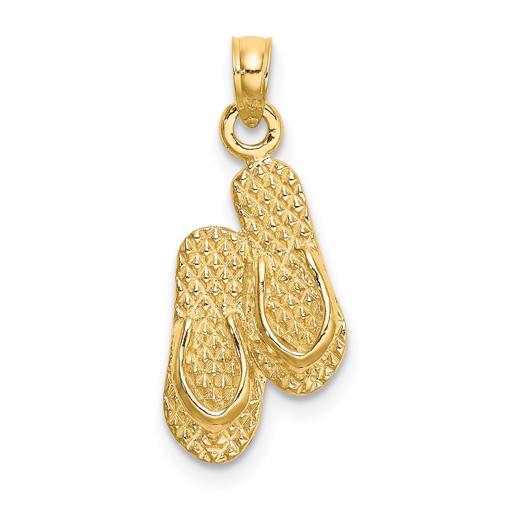 K8642.jpg 14K 3-D KEY WEST Double Flip Flop Charm - Image 1