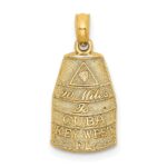 14K Small 90 MILES TO CUBA KEY WEST FL Charm