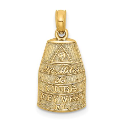 14K Small 90 MILES TO CUBA KEY WEST FL Charm
