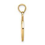 14K Polished and Textured Flat Baseball Charm - Image 2
