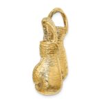 14K 3-D Textured Double Boxing Gloves Slide Pendant - Image 2