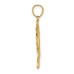 14K Polished and Textured Surfer and Wave Charm - Image 2