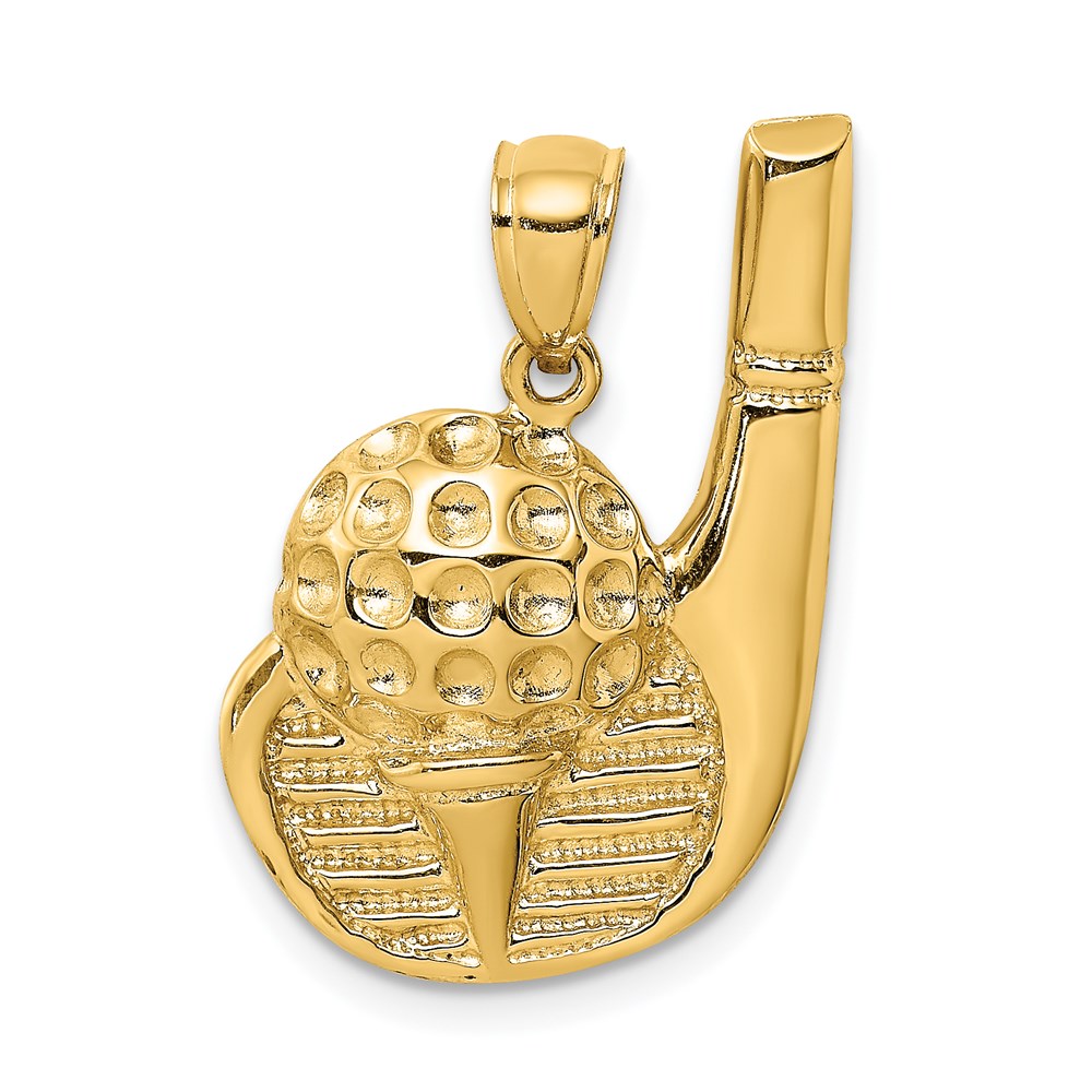 K8768.jpg 14K 2-D Golf Club and Ball On Tee Charm - Image 1