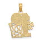 14K #1 Basketball with Hoop Charm - Image 4